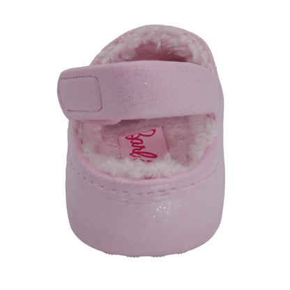Barbie Toddler Girls' Faux Fur Lined Clogs with Adjustable Strap - Light Pink