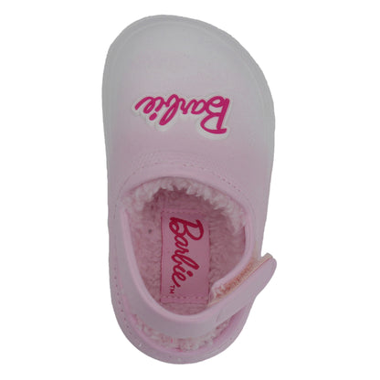 Barbie Toddler Girls' Faux Fur Lined Clogs with Adjustable Strap - Light Pink Ombre