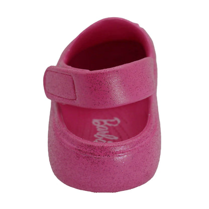 Barbie Toddler Girls' Clogs with Adjustable Strap - Hot Pink w/ Pink Glitter