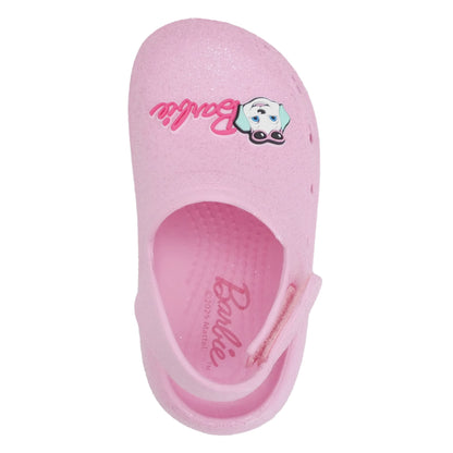 Barbie Toddler Girls' Clogs with Adjustable Strap - Medium Pink Glitter