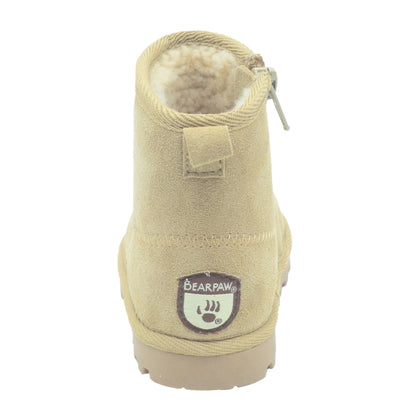 BEARPAW Toddler Suede Winter Boots with Faux-Fur Lining - Tan