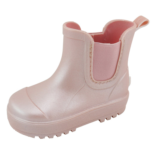 BEARPAW Toddler and Kids' Chelsea Rain Boots - Rose Gold Gloss