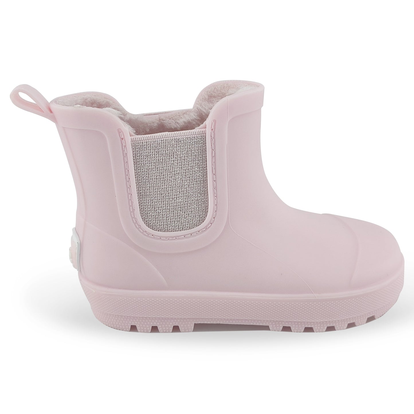BEARPAW Toddler Chelsea Rain Boots with Faux-Fur Lining - Light Pink
