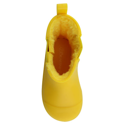 BEARPAW Toddler Chelsea Rain Boots with Faux-Fur Lining - Yellow