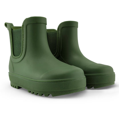 BEARPAW Toddler Chelsea Rain Boots with Faux-Fur Lining - Hunter Green