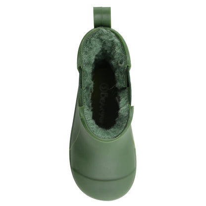 BEARPAW Toddler Chelsea Rain Boots with Faux-Fur Lining - Hunter Green