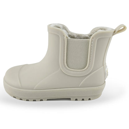 BEARPAW Toddler Chelsea Rain Boots with Faux-Fur Lining - Taupe