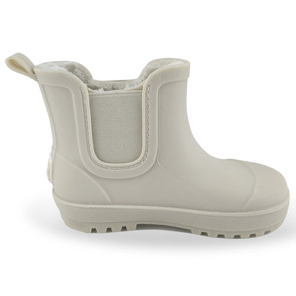 BEARPAW Toddler Chelsea Rain Boots with Faux-Fur Lining - Taupe
