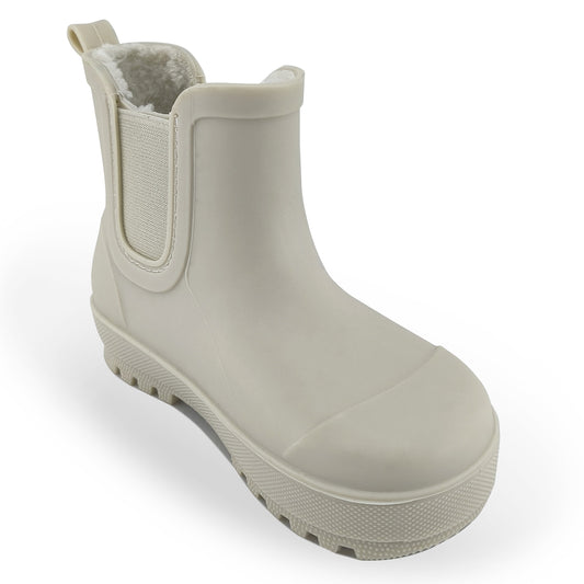 BEARPAW Toddler Chelsea Rain Boots with Faux-Fur Lining - Taupe