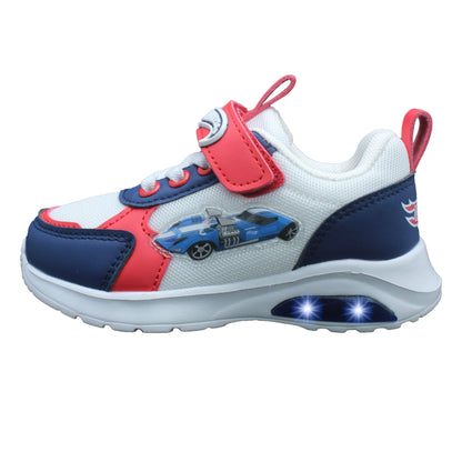 Hot Wheels Toddler Boys' Light-Up Sneakers - Blue & Red