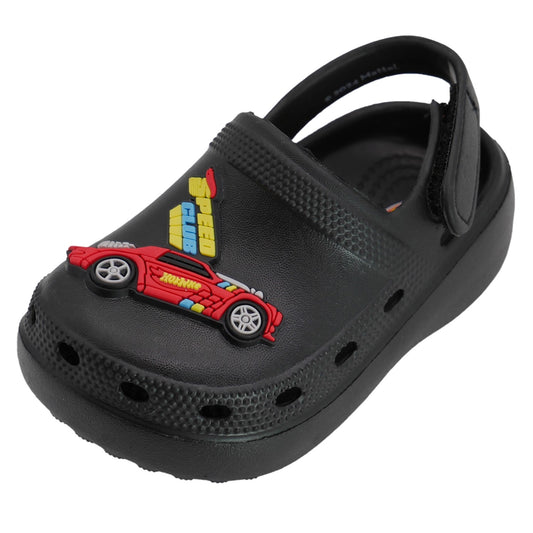 Hot Wheels Toddler Boys' Clogs with Adjustable Strap - Black