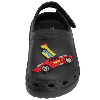 Hot Wheels Toddler Boys' Clogs with Adjustable Strap - Black