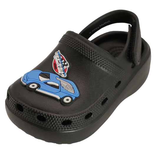 Hot Wheels Toddler Boys' Clogs with Adjustable Strap - Black Speed Club