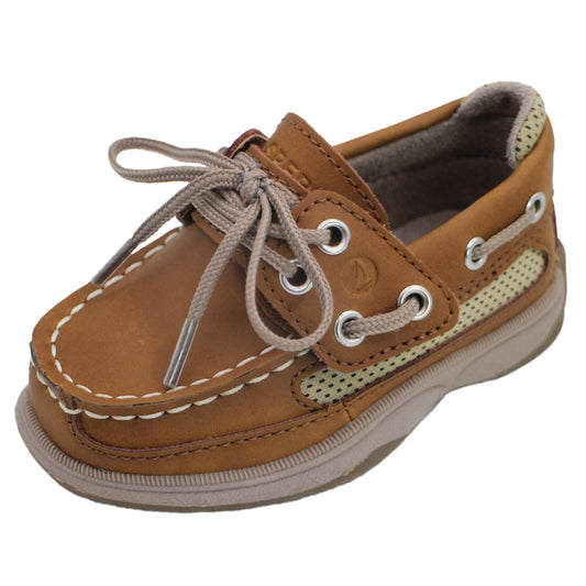 Sperry Toddler Lanyard Boat Shoe with Memory Foam Insole - Chestnut Leather