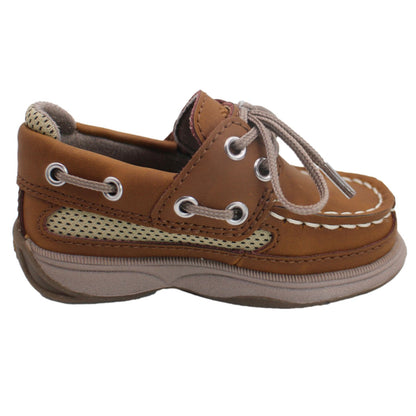 Sperry Toddler Lanyard Boat Shoe with Memory Foam Insole - Chestnut Leather
