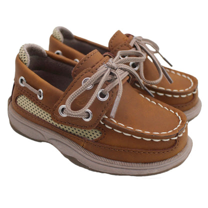 Sperry Toddler Lanyard Boat Shoe with Memory Foam Insole - Chestnut Leather