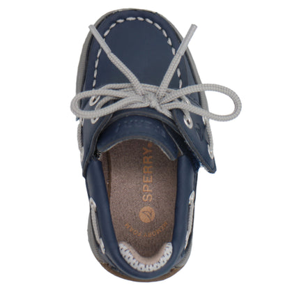 Sperry Toddler Lanyard Boat Shoe with Memory Foam Insole - Navy Leather