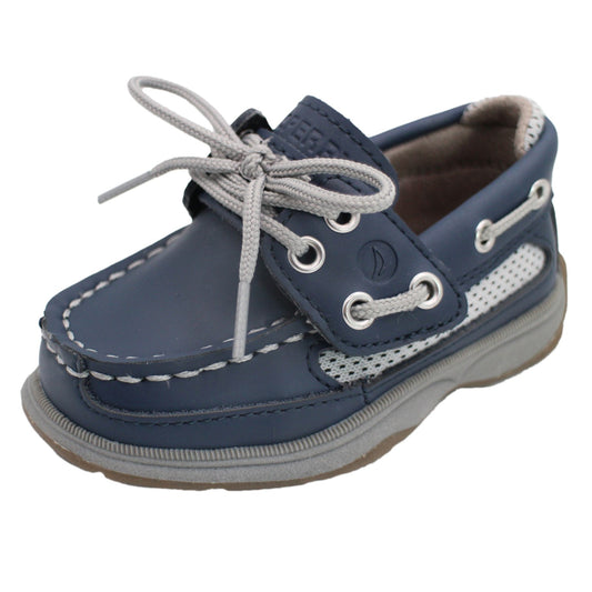 Sperry Toddler Lanyard Boat Shoe with Memory Foam Insole - Navy Leather