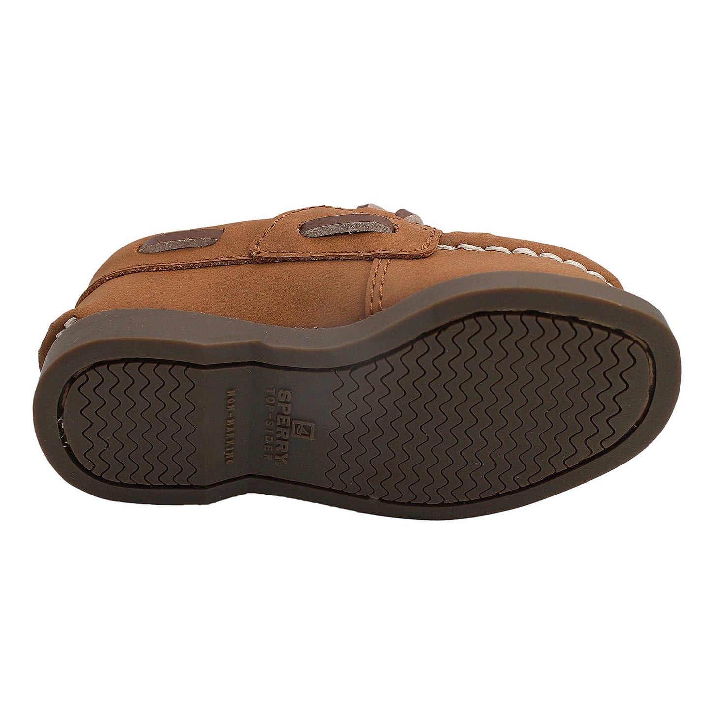 Sperry Toddler Authentic Original Boat Shoe - Chestnut Leather with Hook & Loop Closure