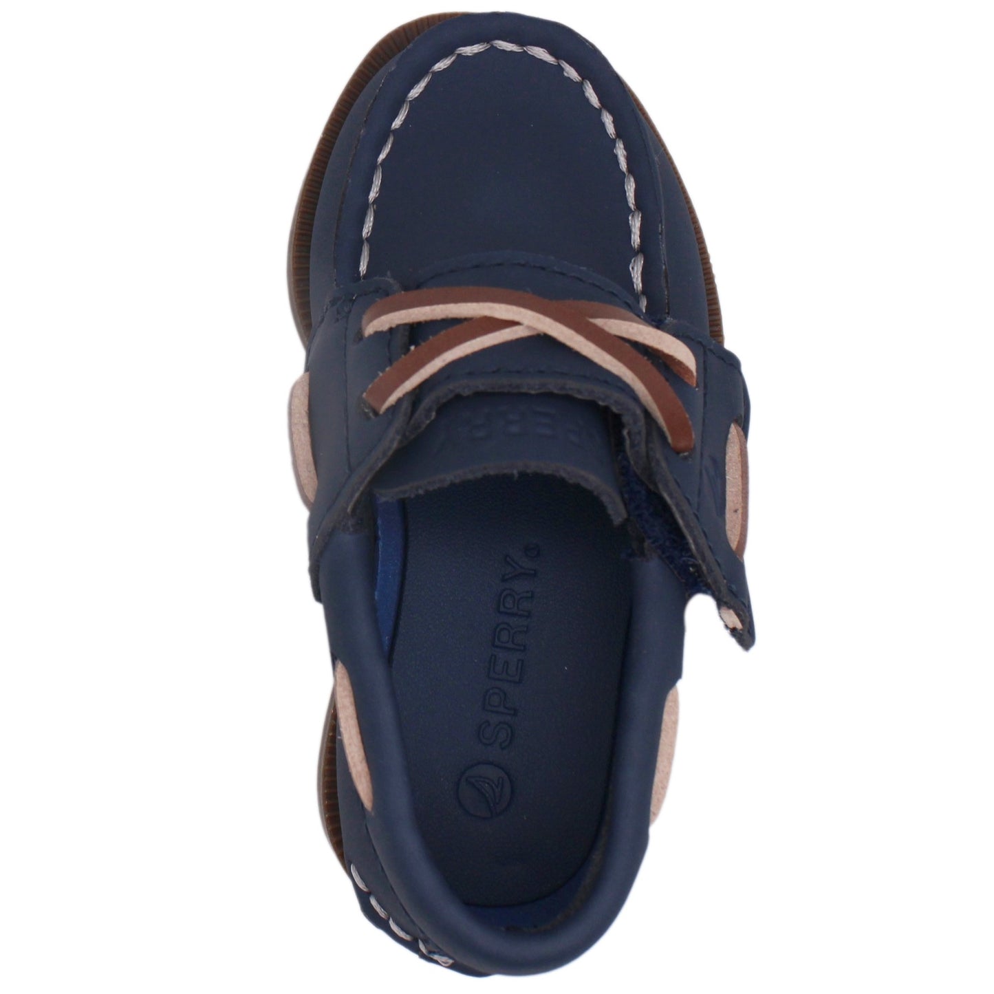 Sperry Toddler Authentic Original Boat Shoe - Navy Leather with Hook & Loop Closure