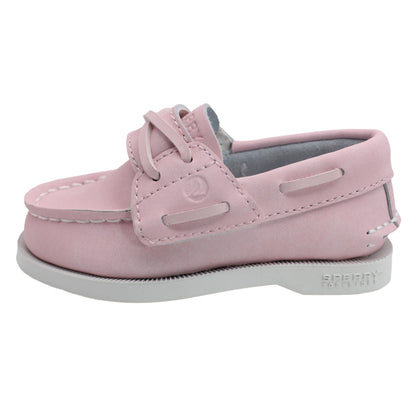 Sperry Toddler Authentic Original Boat Shoe - Blush Leather with Hook & Loop Closure