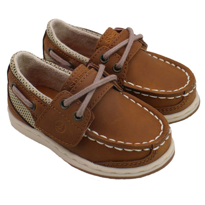 Sperry Toddler Cup II Boat Shoe with Memory Foam Insole - Sporty Chestnut Leather