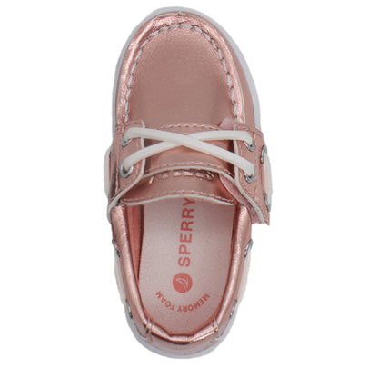 Sperry Toddler Cup II Boat Shoe with Memory Foam Insole - Rose Gold Shine PU