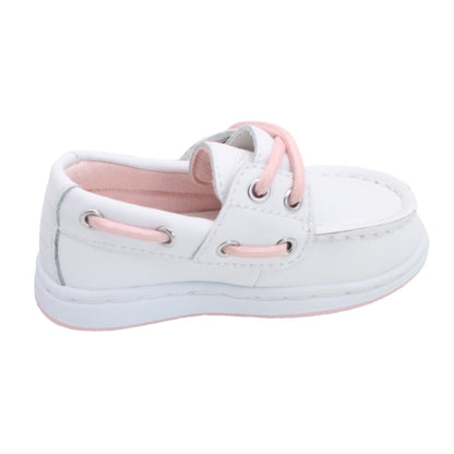 Sperry Toddler Cup II Boat Shoe with Memory Foam Insole - White Leather
