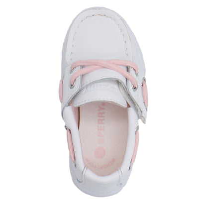Sperry Toddler Cup II Boat Shoe with Memory Foam Insole - White Leather